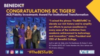 Benedict College Receives the ACE/Fidelity Investments Award for Institutional Transformation 